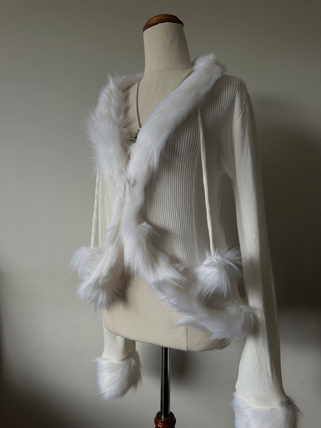 White Fur Cardigan