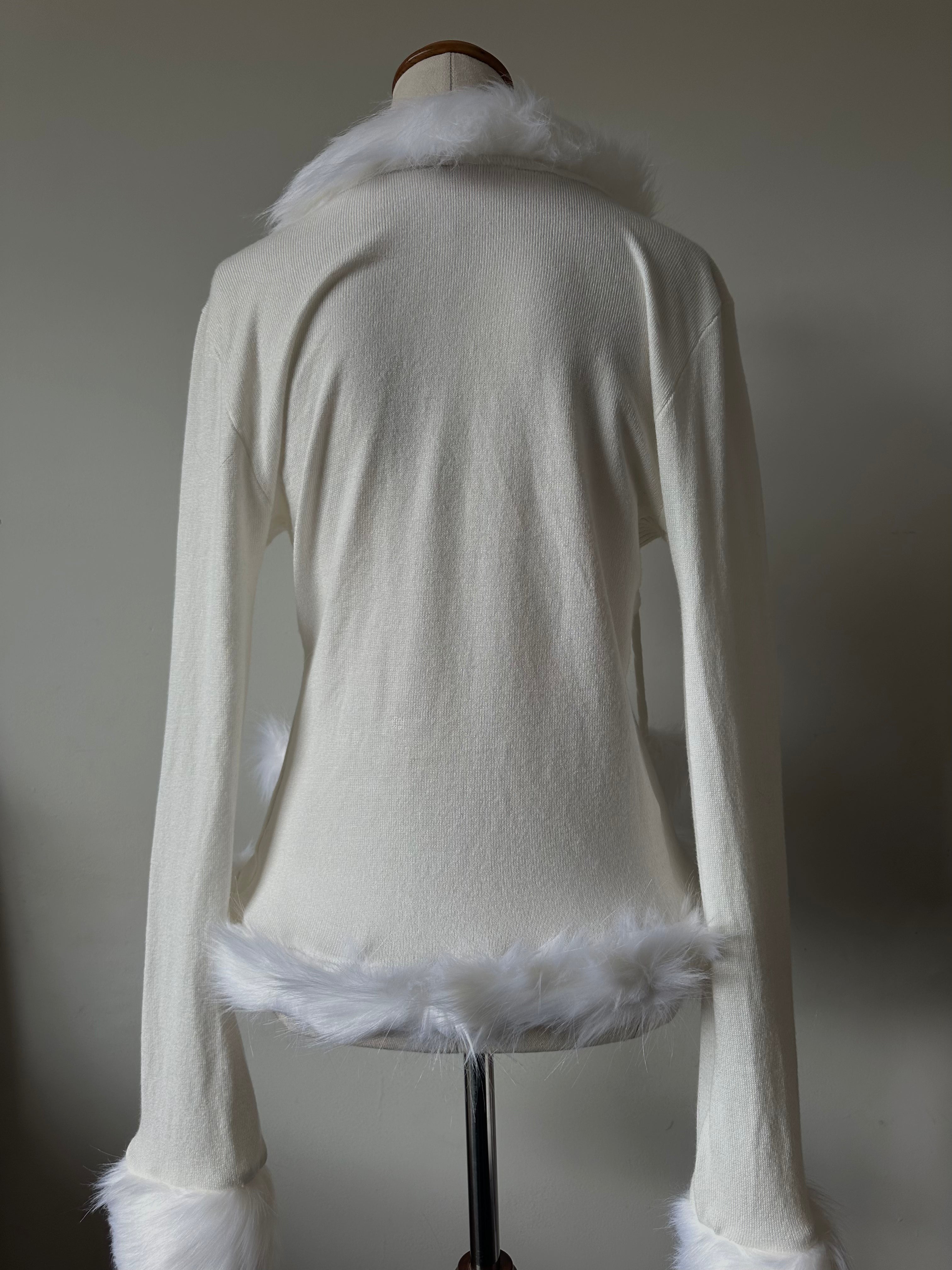 White Fur Cardigan