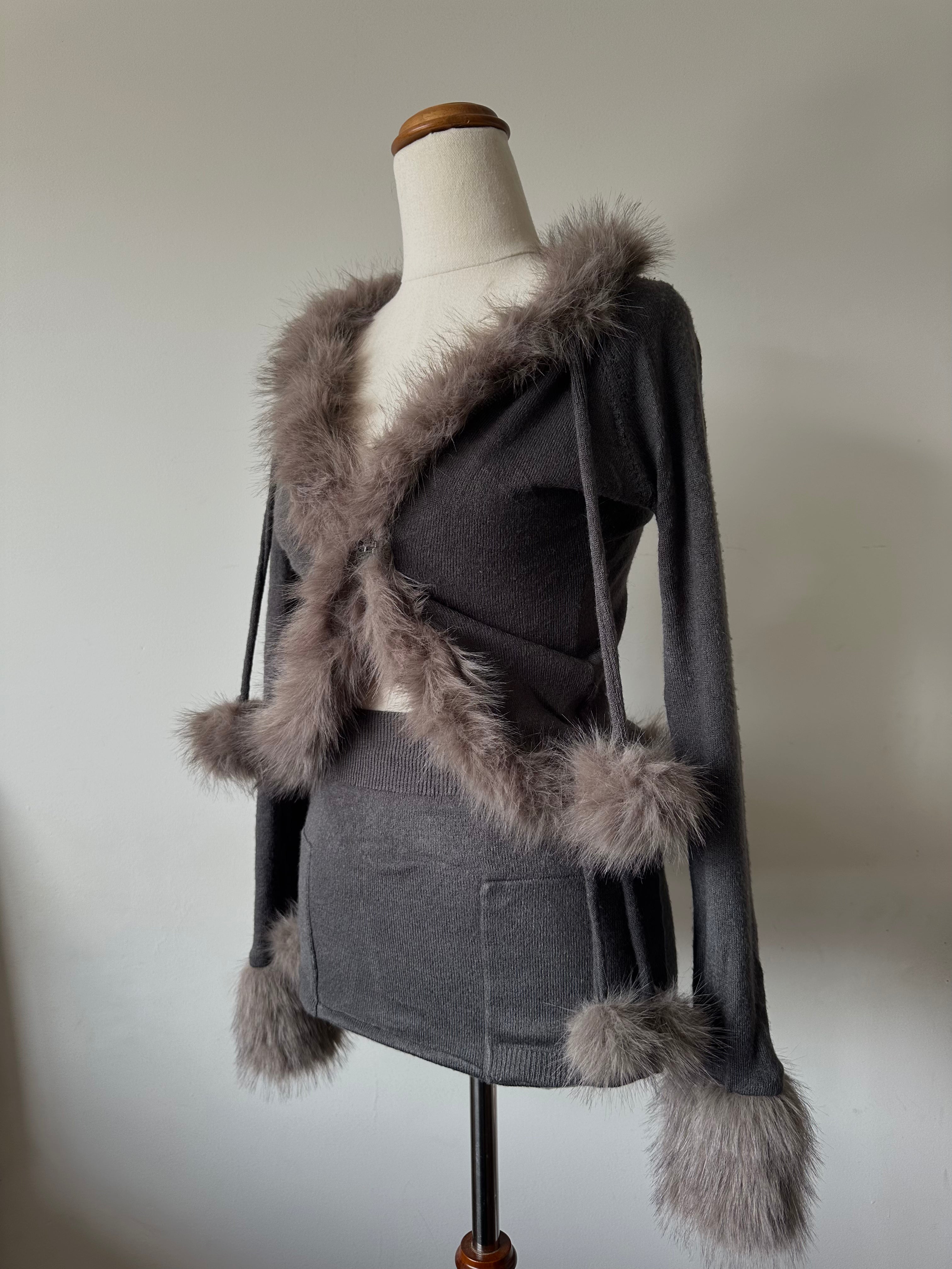 Grey Cardigan Two-Piece