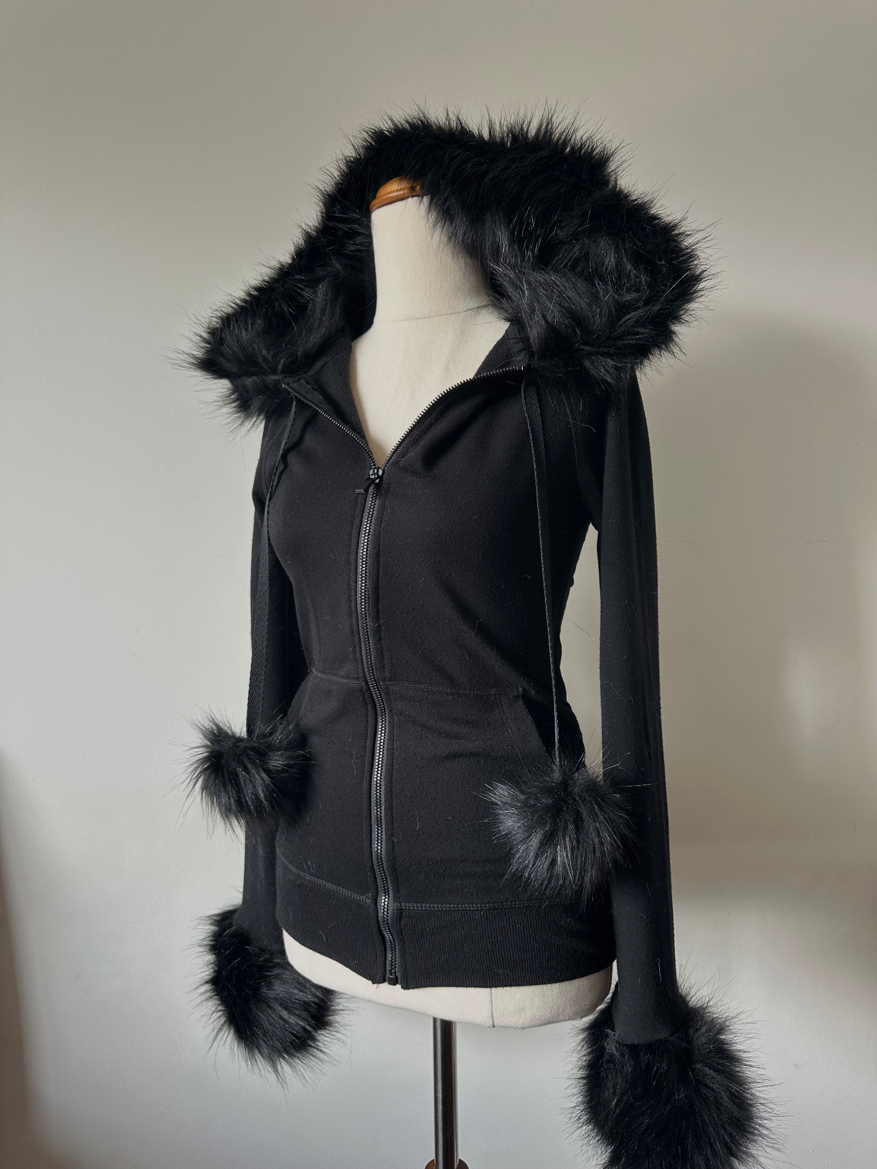 Fitted Black Zip-Up