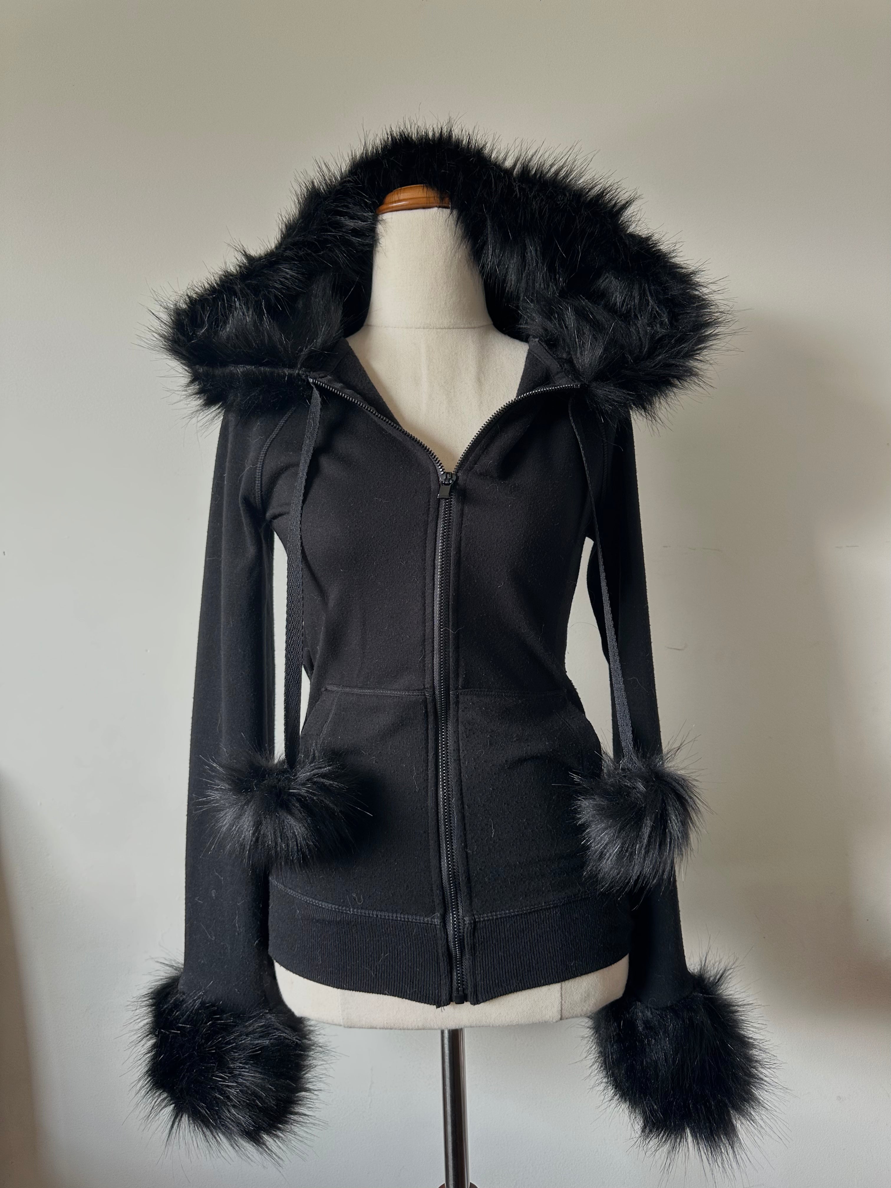 Fitted Black Zip-Up