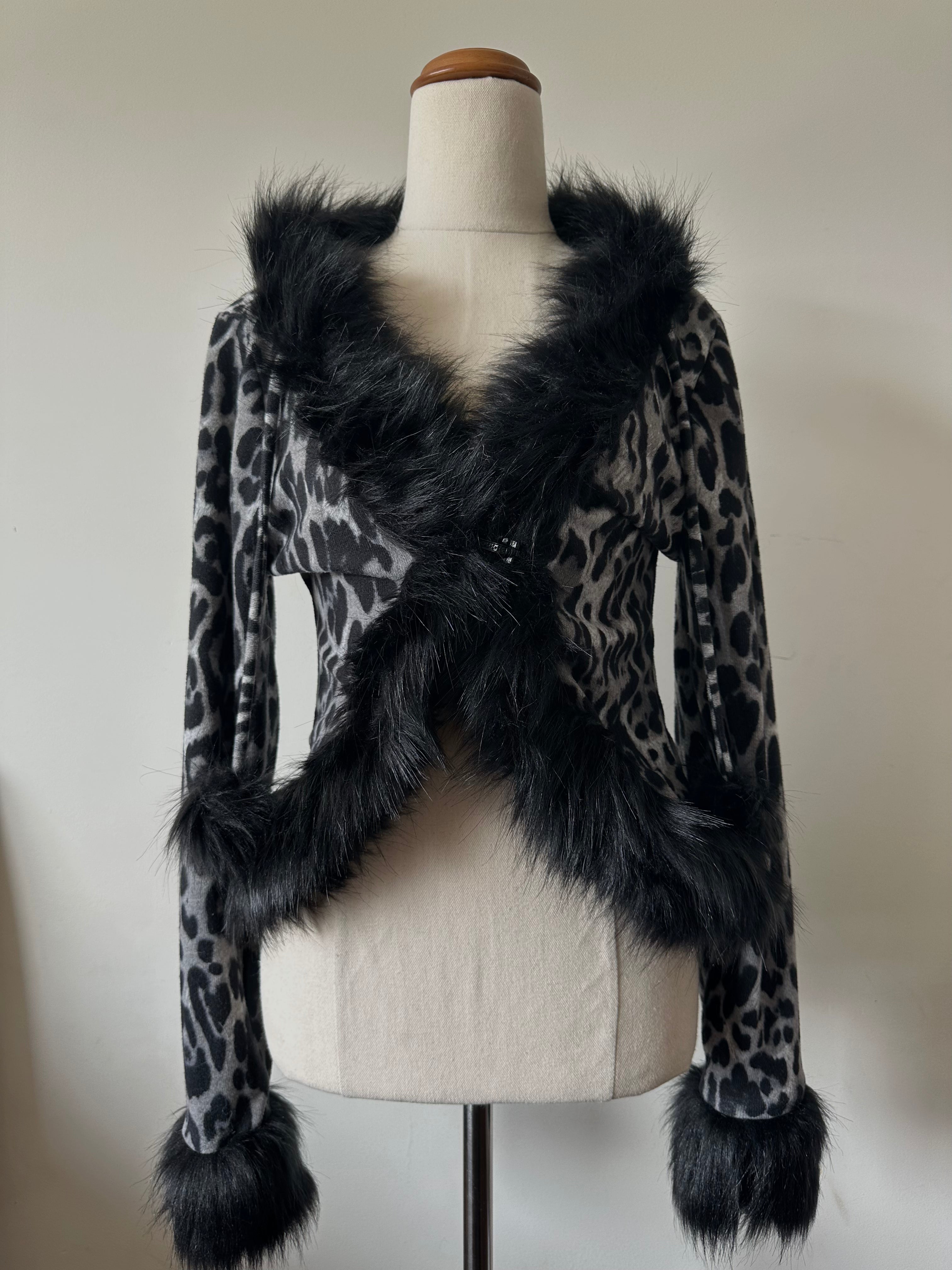 Black Leopard Cardigan