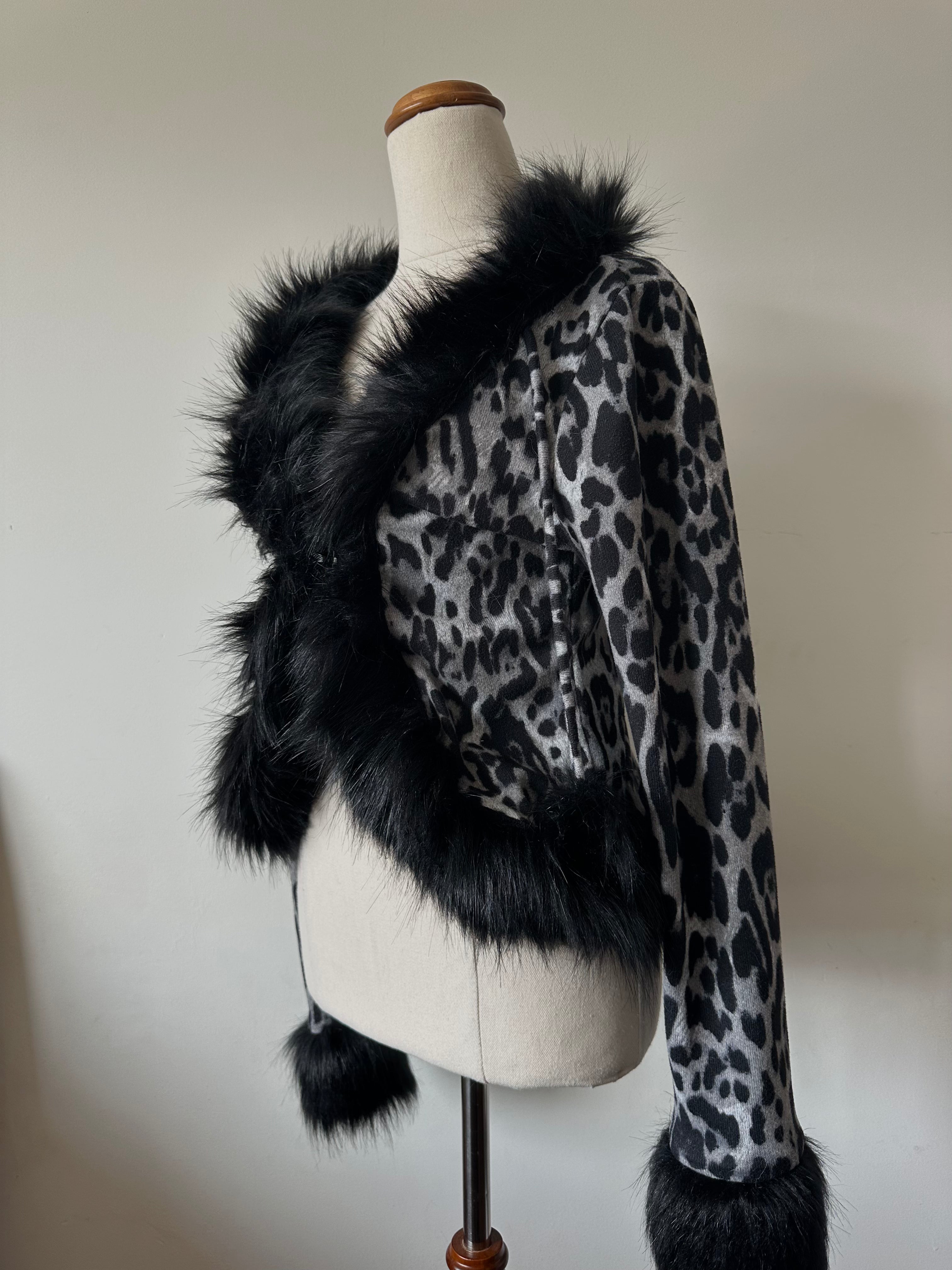 Black Leopard Cardigan