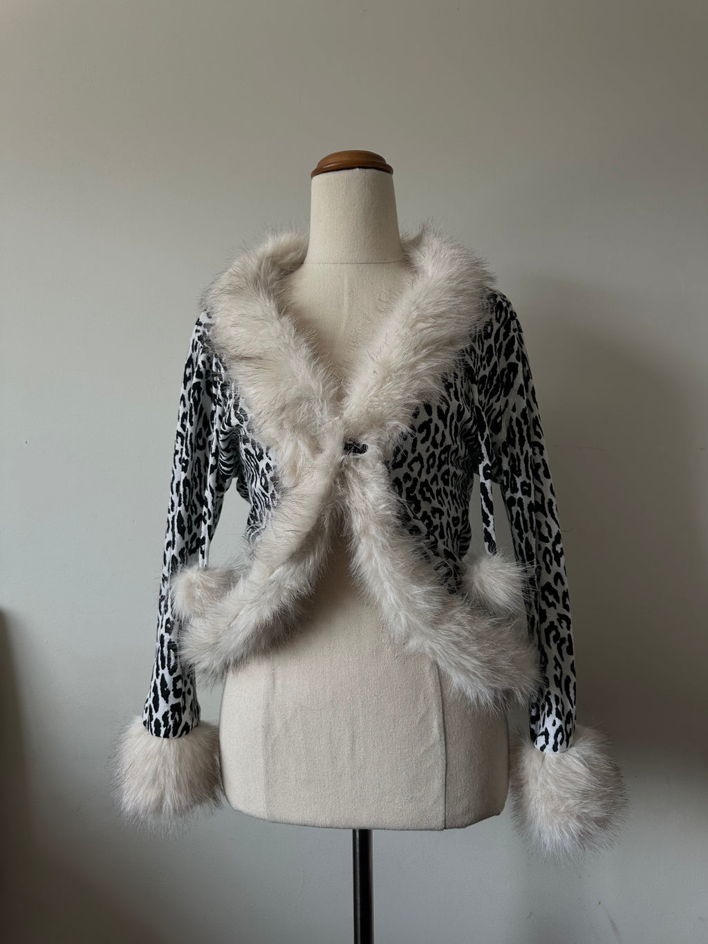White Leopard Cardigan